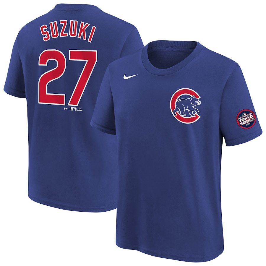 Men Chicago Cubs #27 Suzuki blue 2025 MLB T shirts style 2->customized mlb jersey->Custom Jersey